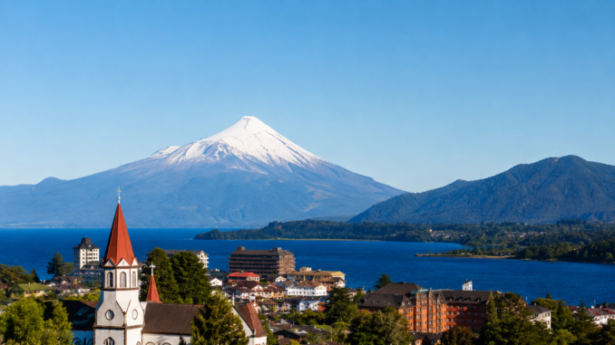 Paisaje natural de Pucón y Puerto Varas, destinos preferidos para viajar durante las Fiestas Patrias en Chile.