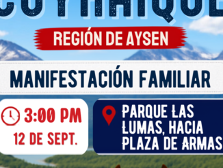 Manifestación familiar por tradiciones sin crueldad animal en la ciudad de Coyhaique