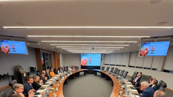 Comitiva de SalmonChile en Sao Paulo realizando reuniones estrategicas para promover el salmon chileno